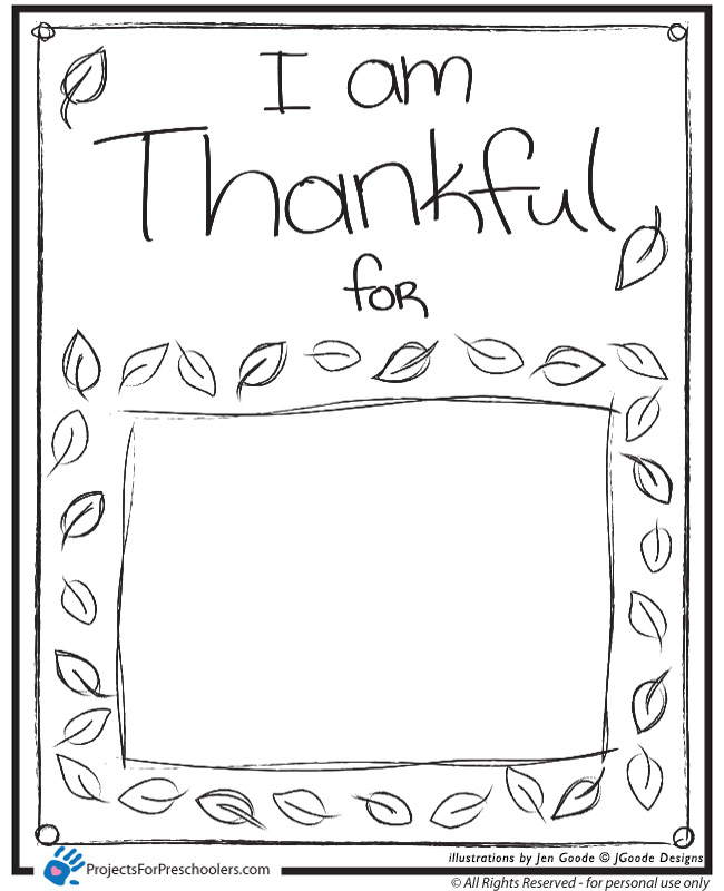 I Am Thankful Projects For Preschoolers