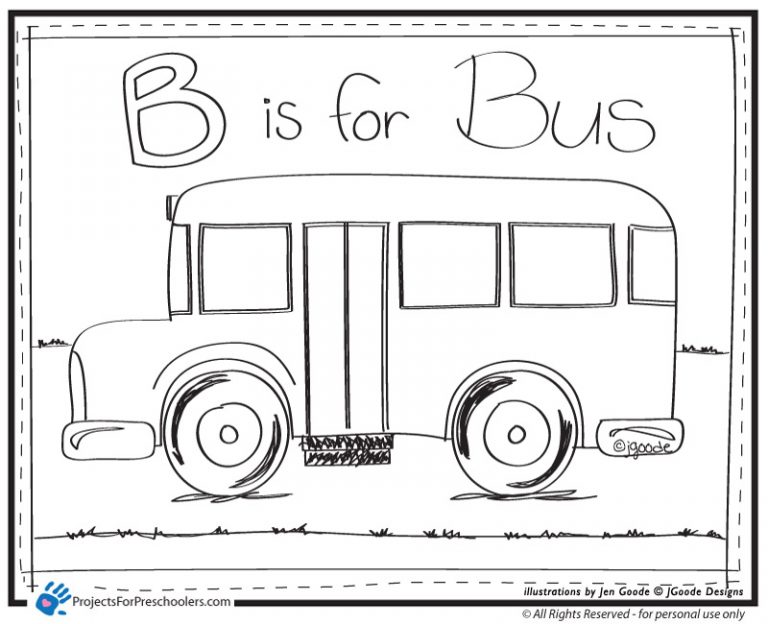 B Is For Bus - Projects For Preschoolers