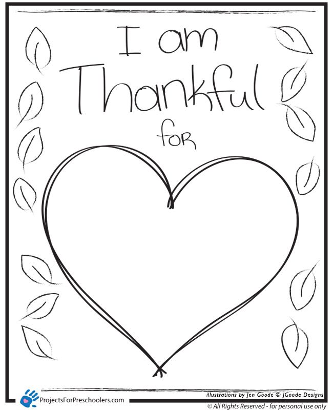 I Am Thankful Heart Projects For Preschoolers