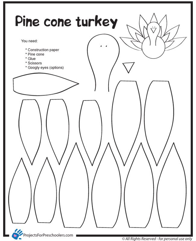 Pine Cone Turkey Projects for Preschoolers